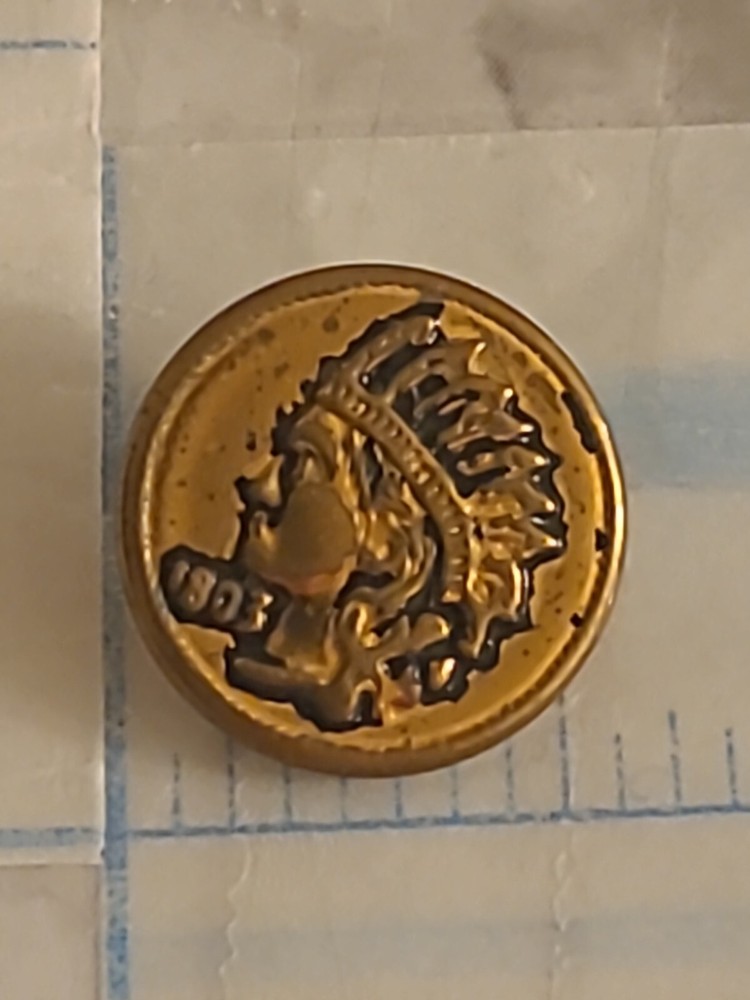 Vintage Indian Head 1803 Copper Button