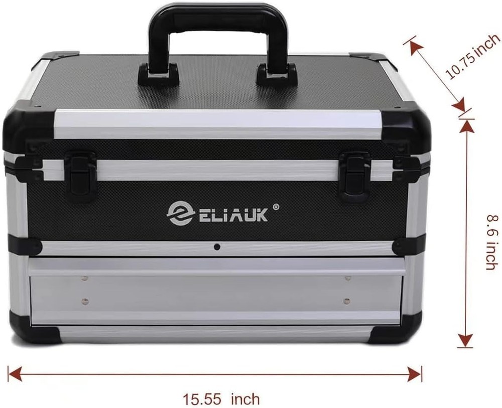 Compact Silver Tool Box with Bearing Slide Drawers - Organized Storage Solution