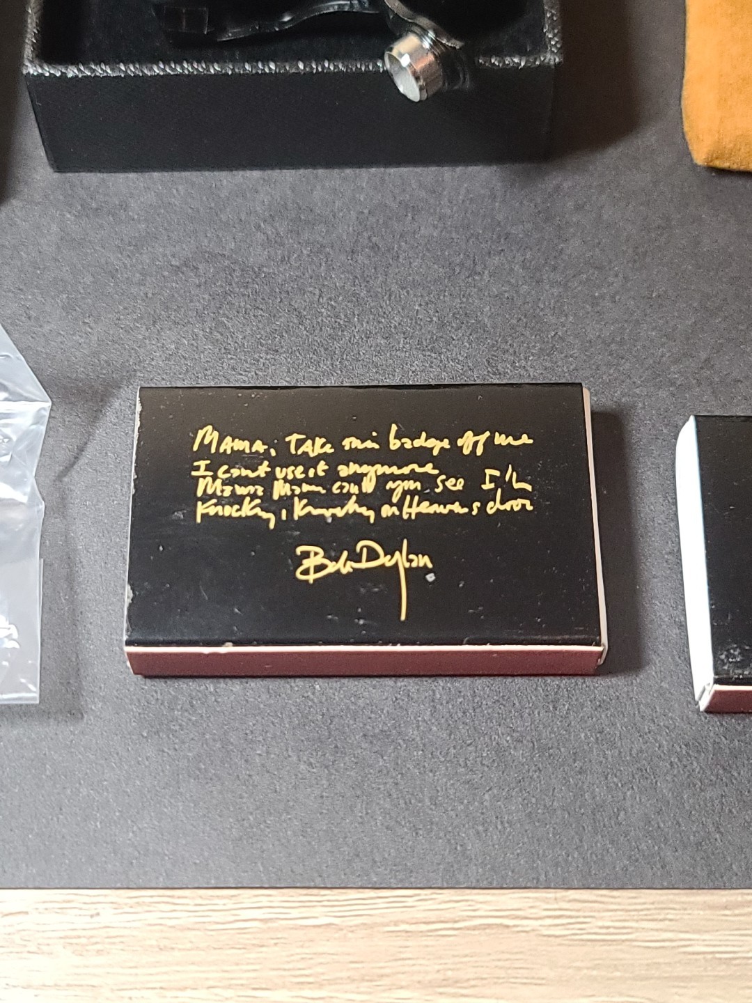 Bob Dylan HEAVEN'S DOOR! Cigar Cutter & Holder, Pins, Matches, & Whiskey Glass!