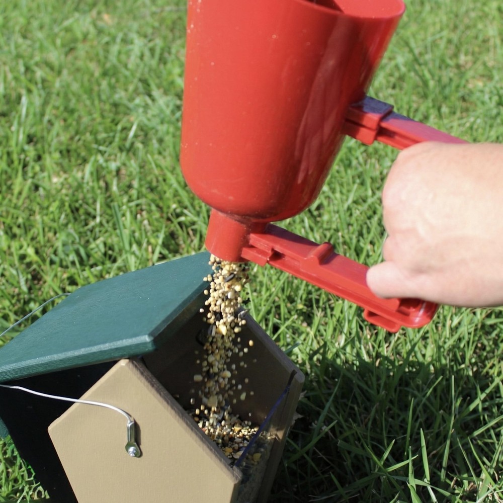 Bird Seed Scoop Quick Release Plastic Feeder Tool, 4 Cup Capacity