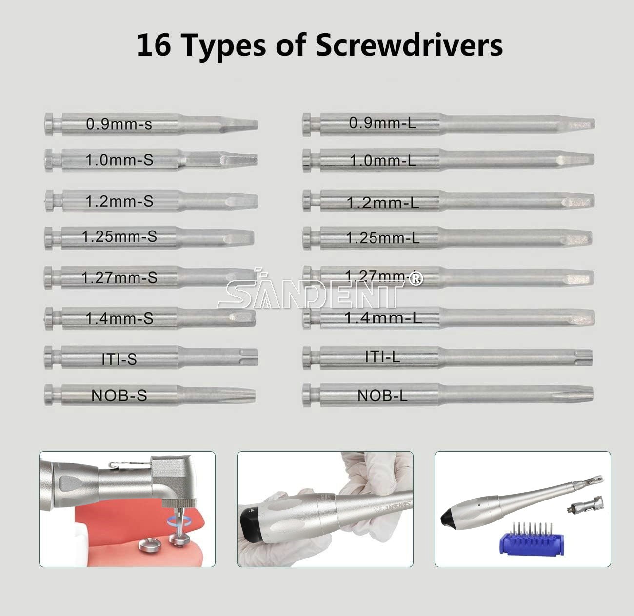 Dental Torque Wrench Universal Implant Kit Wrench Contra Angle & 16 Drivers USA