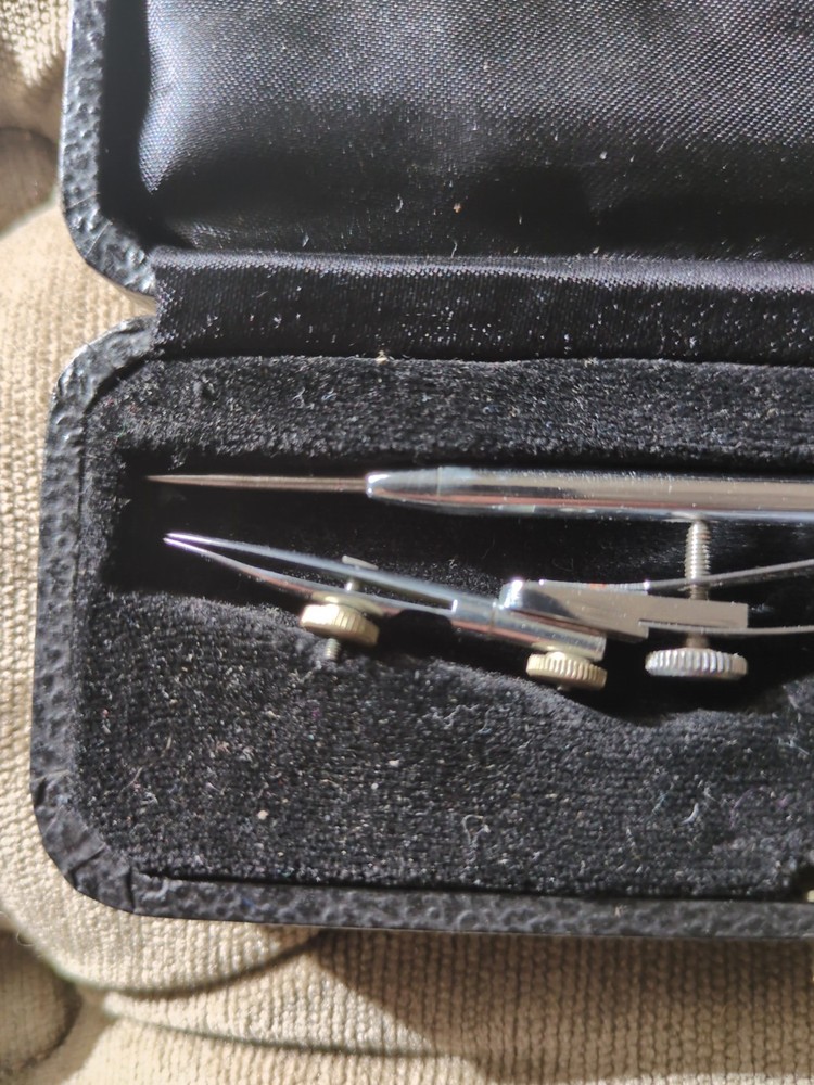 Precision Technical Drawing Compass Vintage In Original Box See Description