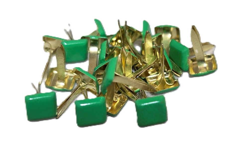 Mini Square Brads - Bright Green - 25ct