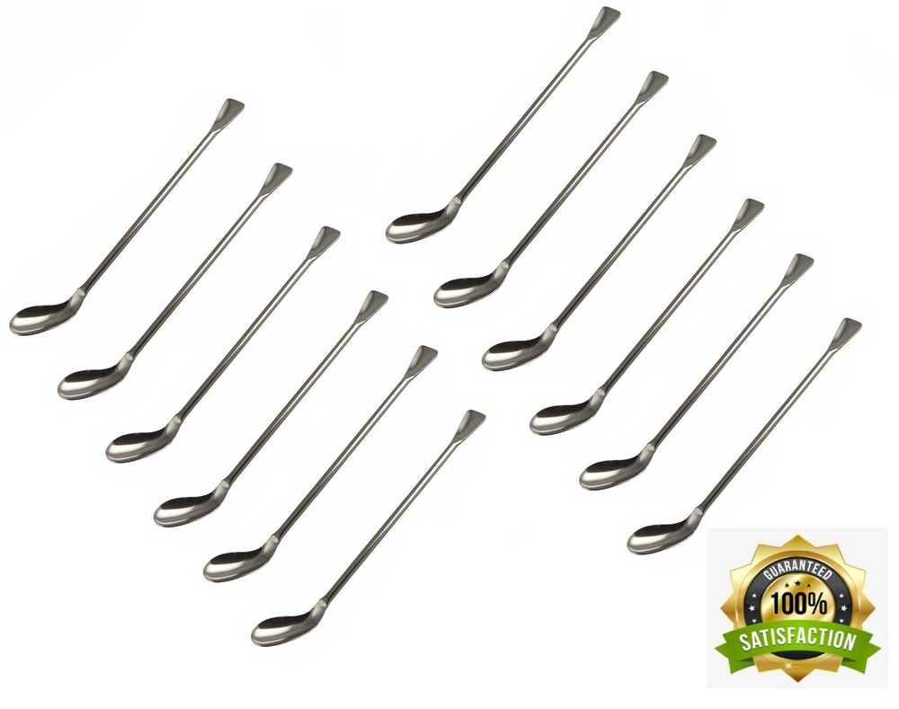 Stainless Steel Lab Spatula Spoon with Flat Ends Perfect for Sampling Stirring