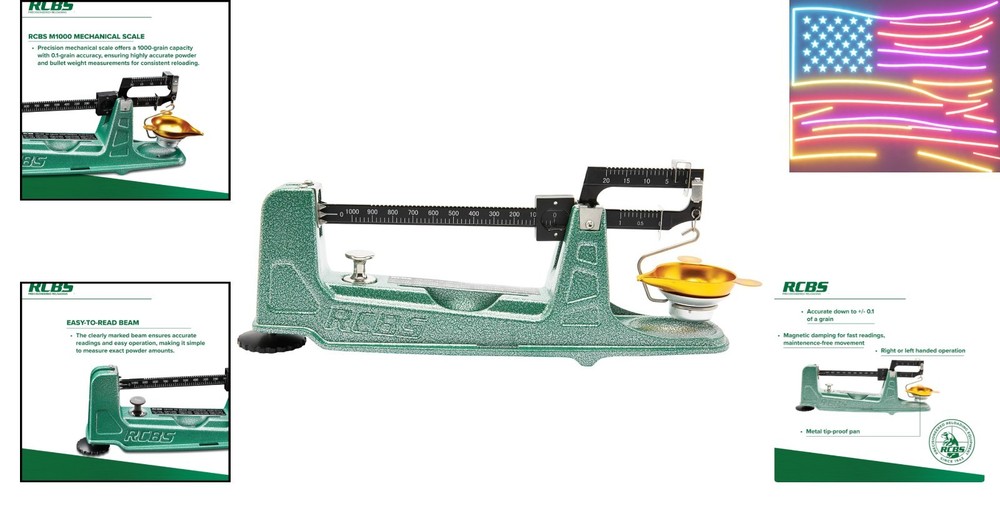 M1000 Mechanical Scale, Precision Mechanical Reloading Scale with 1000 Grain ...