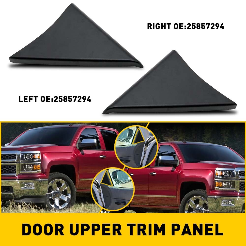 2PCS For 2007-2014 Chevy GMC Front Driver Passenger Side Door Upper Trim Panel
