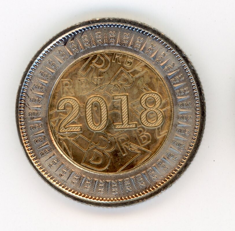 Zimbabwe 2 Dollars 2018 Bond Coin KM 22 UNC