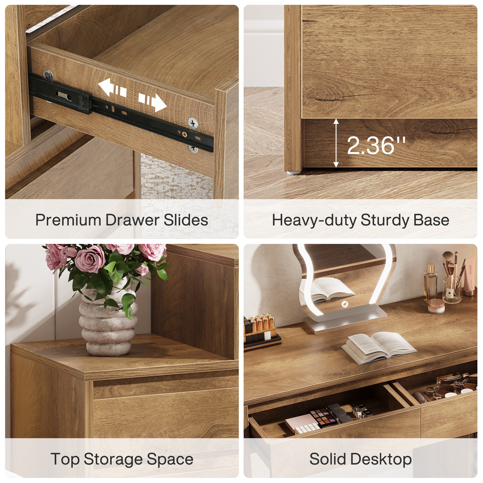 63'' Vanity Desk with 5 Drawers for Bedroom Modern Large Makeup Table for Women