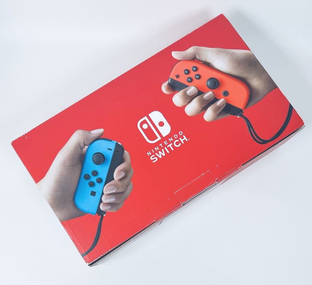 Nintendo Switch Neon Blue/Red Console Set Complete Boxed Excellent Cleaned Fast