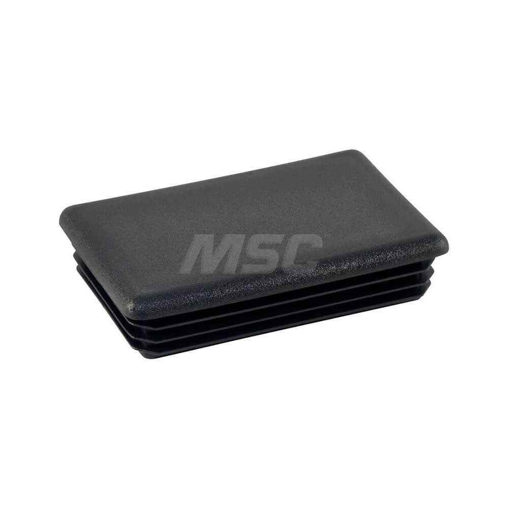 Caplugs Rectangular Head Plug 1 x 2" OD, Polyethylene, Black