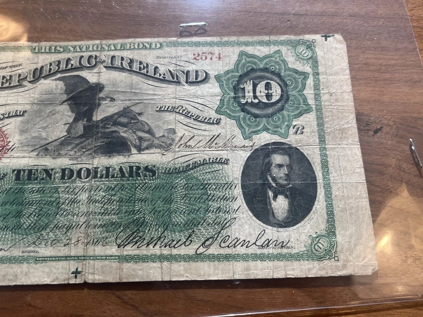 Fenian Irish Republic of Ireland Type II Issue $10 Dollars