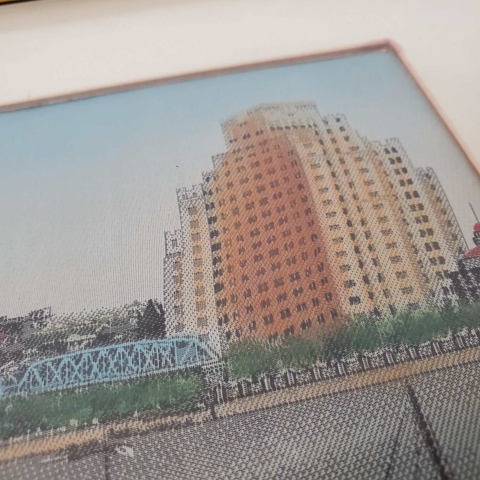 Vintage Shanghai The Bund Silk Woven Panorama Framed Historical Waterfront Art