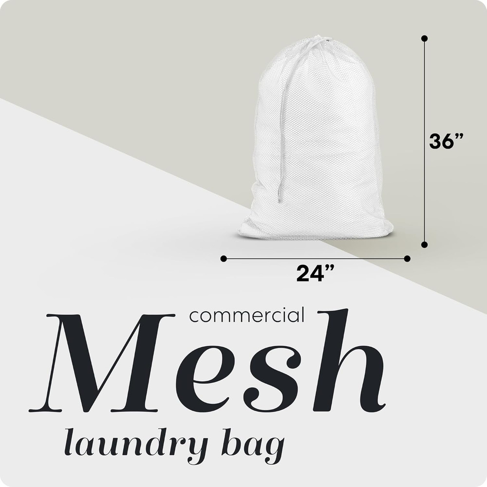 Mesh XL Laundry Bag - Durable, Machine Washable with Secure Drawstring Closure -