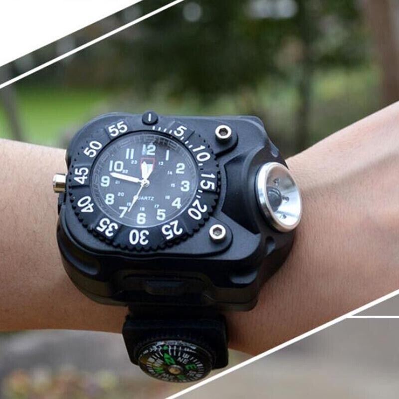 Tactical LED flashlight watch Rechargeable Wrist Watch Flashlight Light Torch
