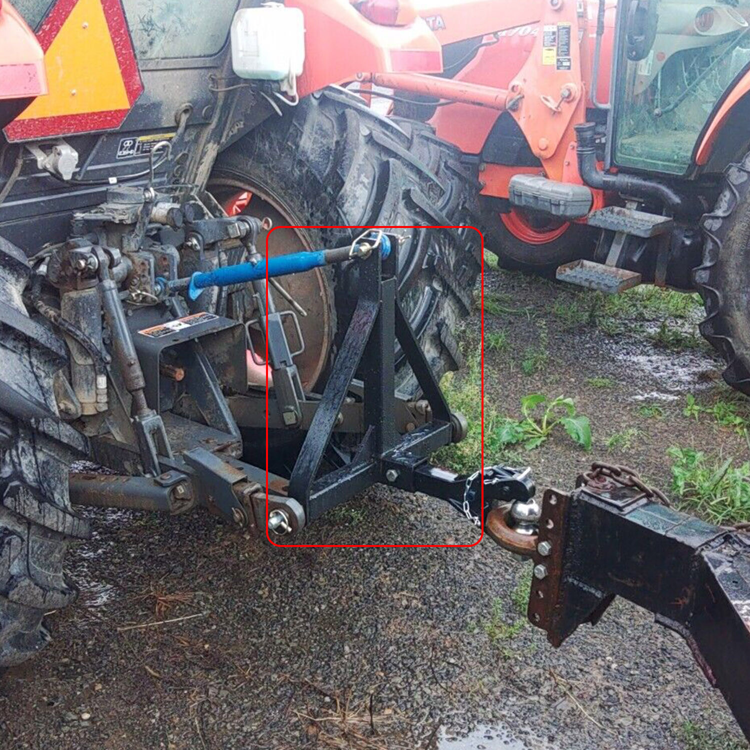 3 Point 2" Receiver Trailer Hitch Drawbar Adapter Category One Tractor