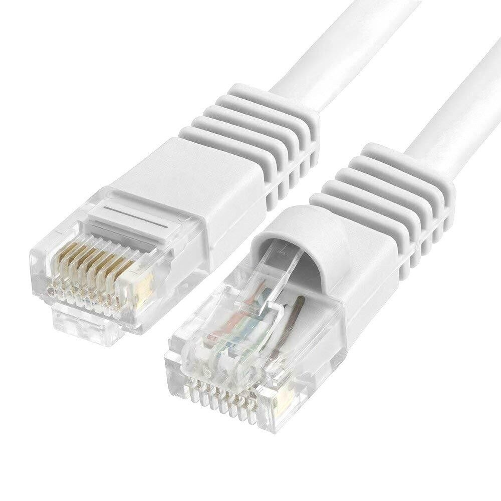 Cat5e White Patch Cord Network Cable Ethernet LAN RJ45 UTP 25FT- 200FT Multi LOT