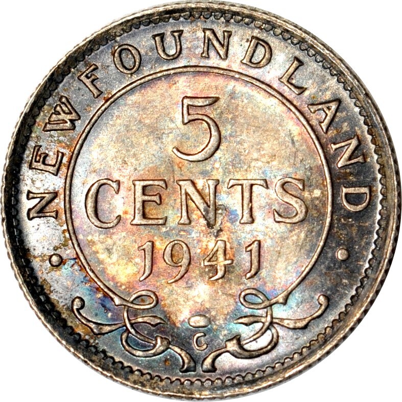 1941-C 5C Newfoundland, Canada Five Cents UNC K18047