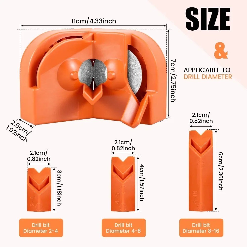 Drill Bit Sharpener - Multi-Purpose Grinding Tool for Bit Repair & Sharpening
