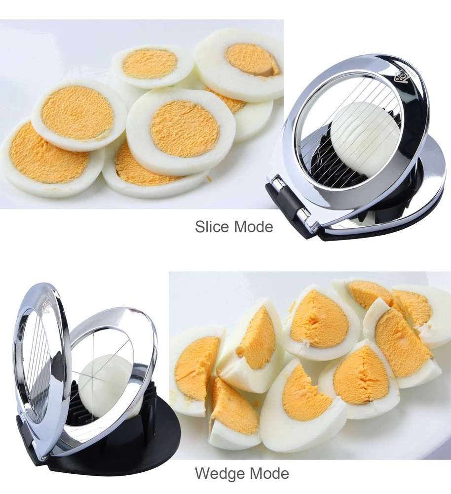 Multi Function Stainless Steel Egg Slicer Hard Boiled Eggs Dishwasher Safe He...