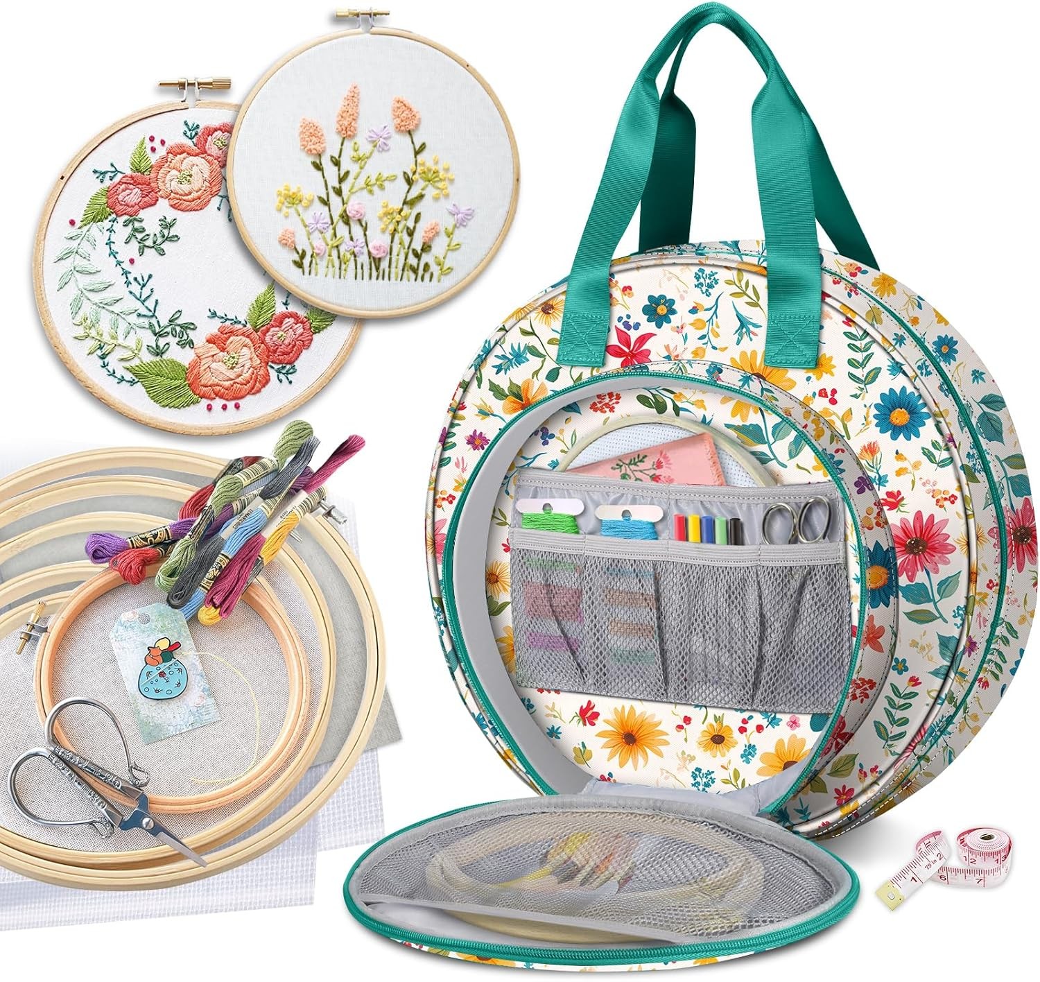 Embroidery Project Bag Embroidery Supplies Storage Carrying Tote Case [Bag Only]