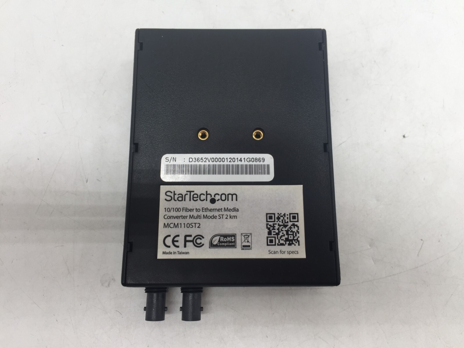 StarTech MCM110ST2 10/100 Multi Mode Fiber Ethernet Media Converter FREE S/H