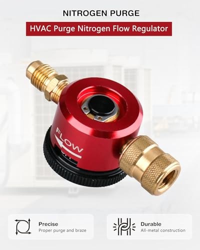 Nitrogen Purging Tool,Hvac Tool for Quickly And Easily Adjusting Nitrogen,Red