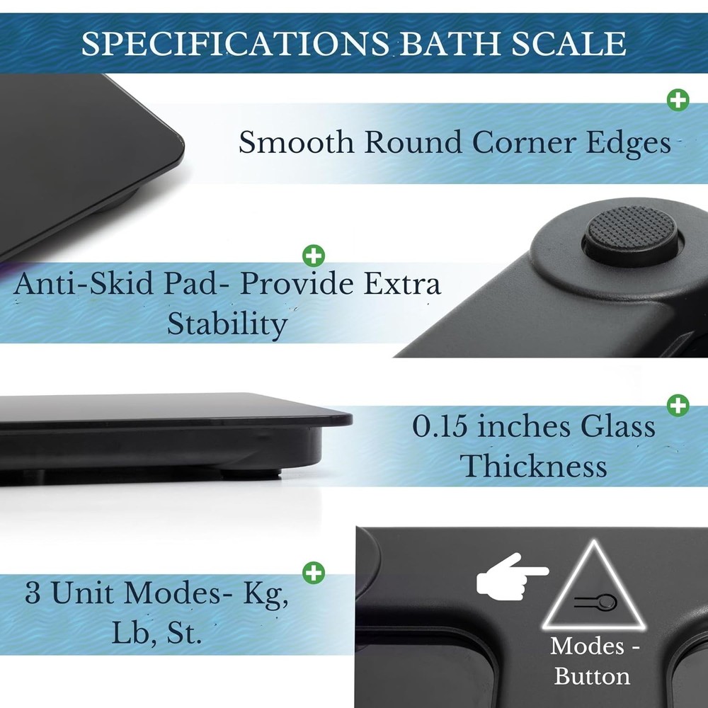 Modern Black Digital Scale with Instant Readings & Multi-Unit Display Options