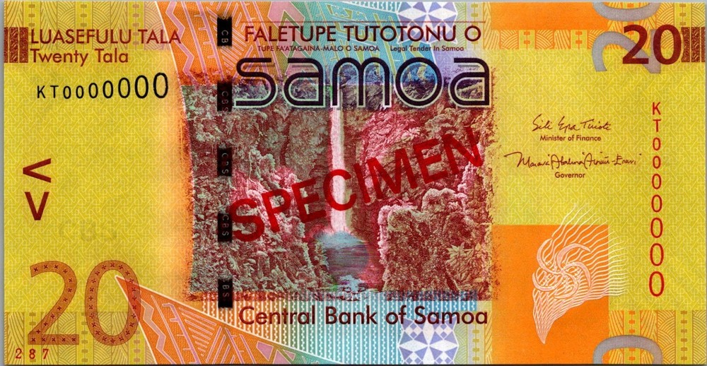 Samoa 20 Tala 2014 Pick# 40b (SPECIMEN) UNC