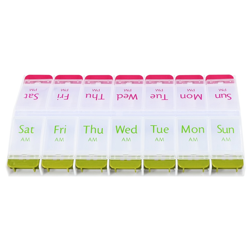 8" Weekly Pill Box Organizer Twice 7 day Organizer Case Medicine USA