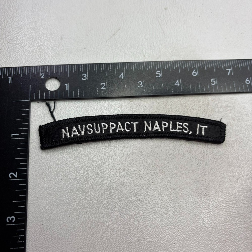 US Navy Naval Support Activity NAVSUPPACT NAPLES IT Tab Patch (Rocker, UIM) 50a8