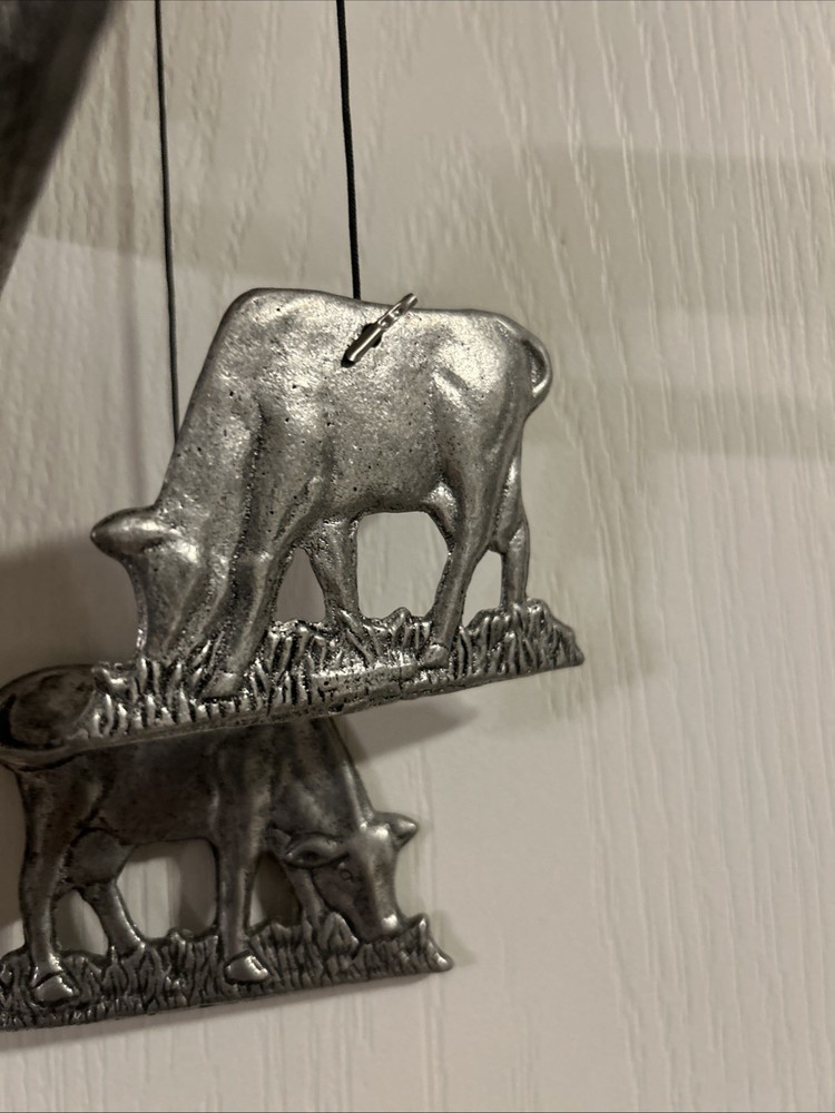 Spoonliques Cows Wind Chime Pewter 5 Cows