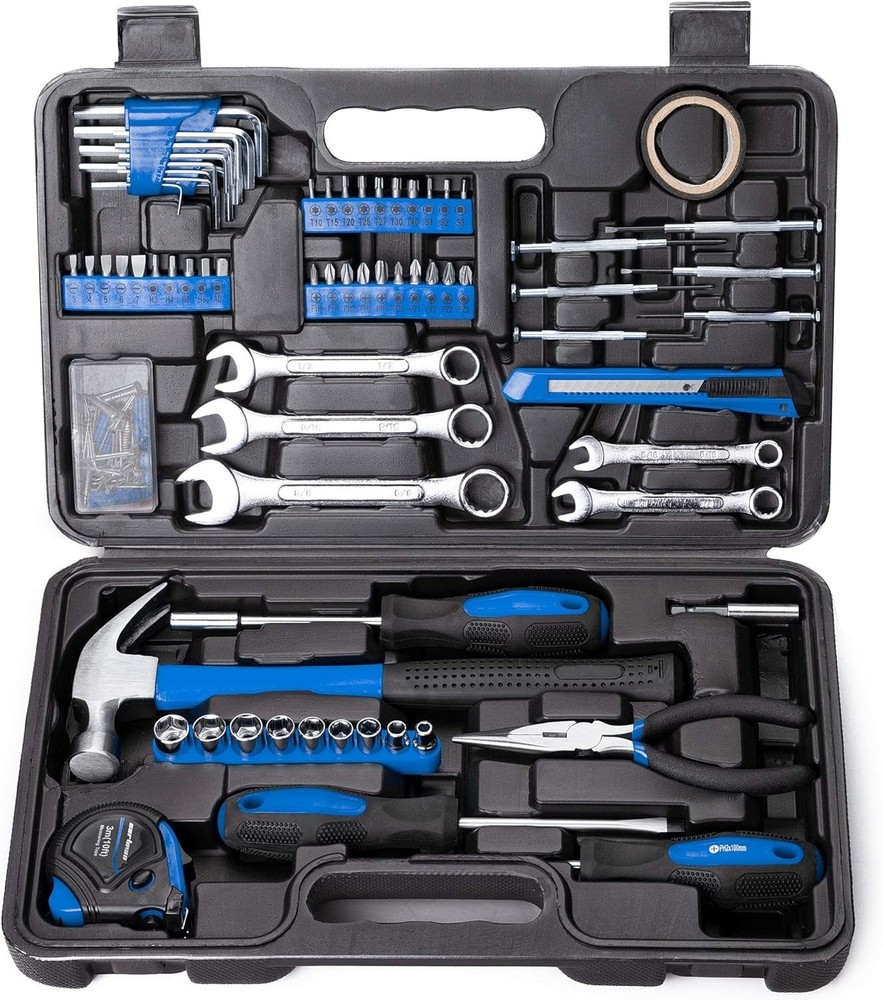 148Piece Tool Set General Household Hand Tool Kit with Plastic Toolbox Storag...