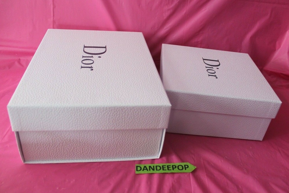 2 Dior Luxury Empty Gift Boxes With White Lettering