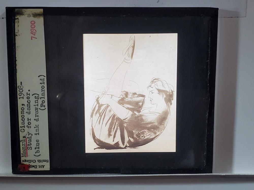 Study For Dancer, Giacomo Manzù, Magic Lantern Glass Slide