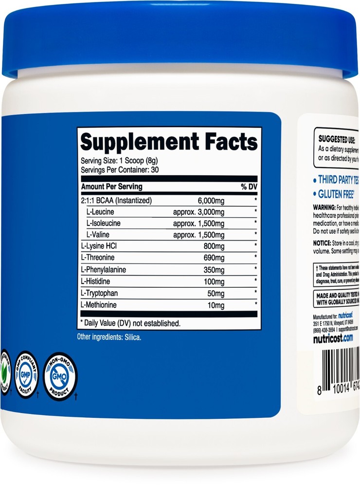 Nutricost EAA Powder 30 Servings (Unflavored) - Essential Amino Acids