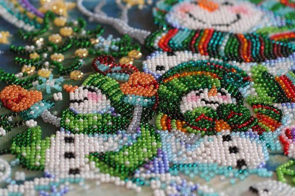 Bead embroidery kit New Year's Eve needlework kit Art canvas beadwork pattern