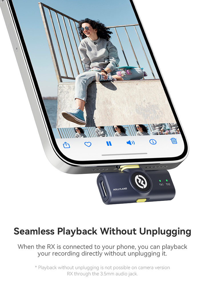 Hollyland Lark M2 Wireless Lavalier Microphone for iPhone/Android/Camera/PC