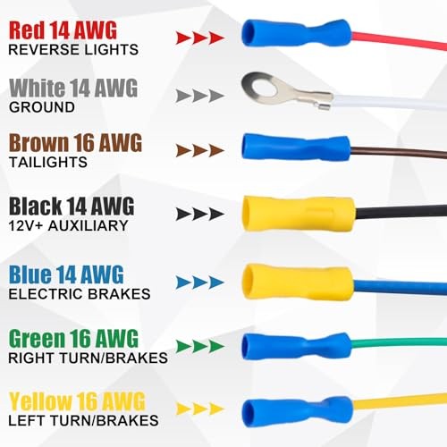 7 Way RV Trailer Light Connector Socket 7 Pin Wire Electrical Trailer Adapter