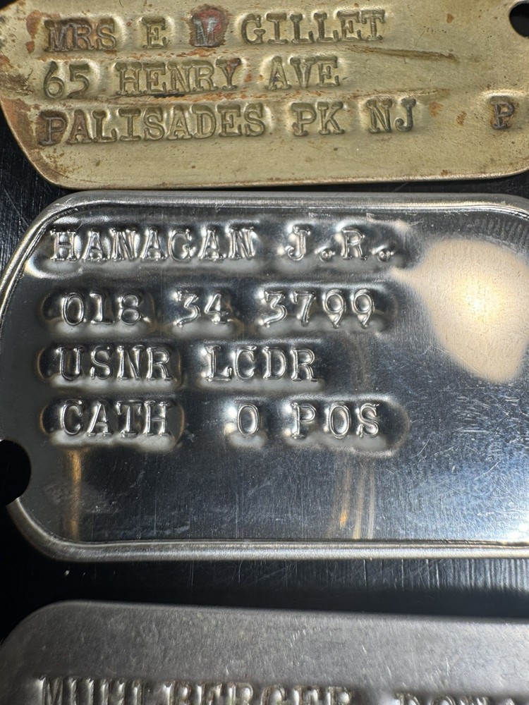 WWII US Military Dog Tags Lot 5 Notched T43 Army Navy Named IDs RARE