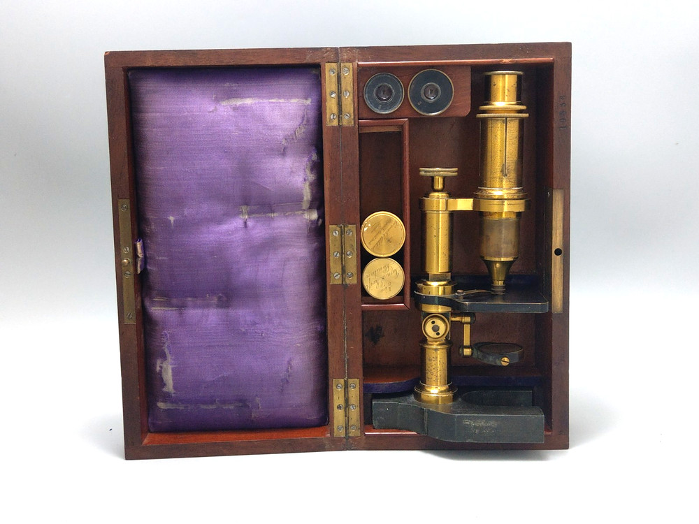 Antique Microscope Archibald Young Edinburgh with extras
