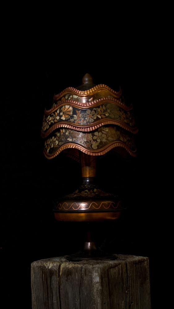 Vintage Copper Etched Turkish Lamp