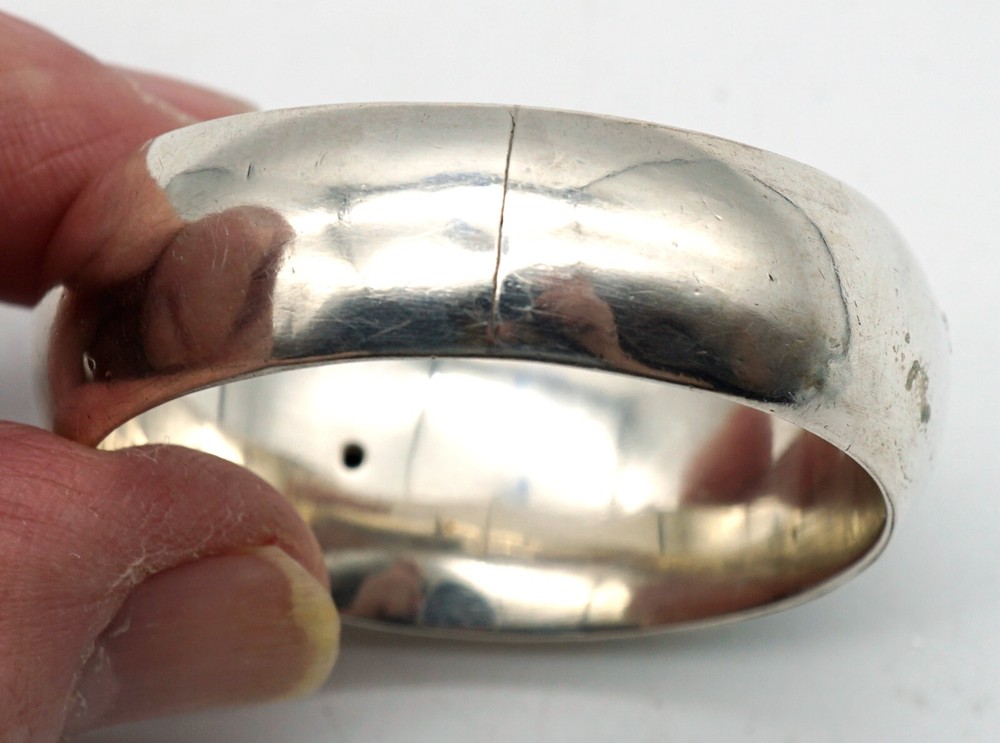 Neat Old Sterling Silver Napkin Ring Rounded Shape Monogrammed
