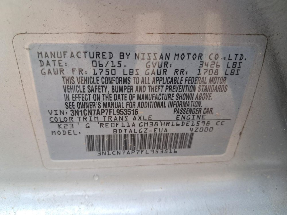 VERSA 2015 Glove Box 4808321