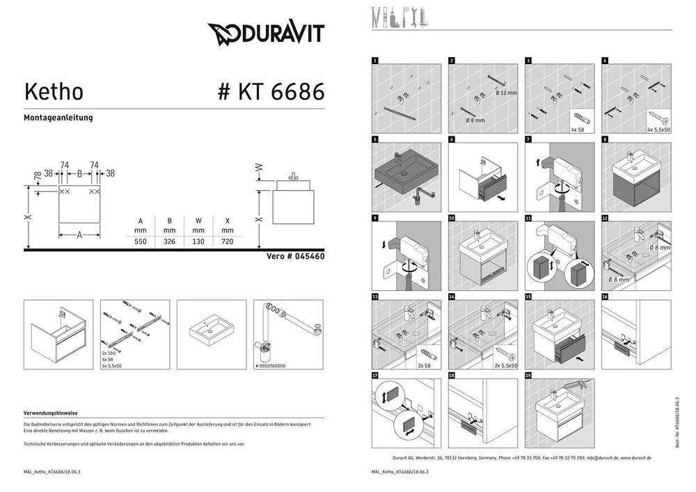 Duravit "Ketho" Floating Bathroom Vanity Unit
