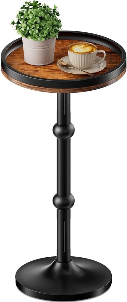 Small Round Side Table Coffee Drink Table Small Spaces Modern Night Stand W/