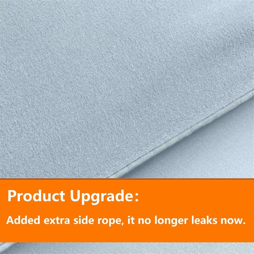 Soft Quilted Light Blue Queen Comforter Set - Reversible 7-Piece Bedding