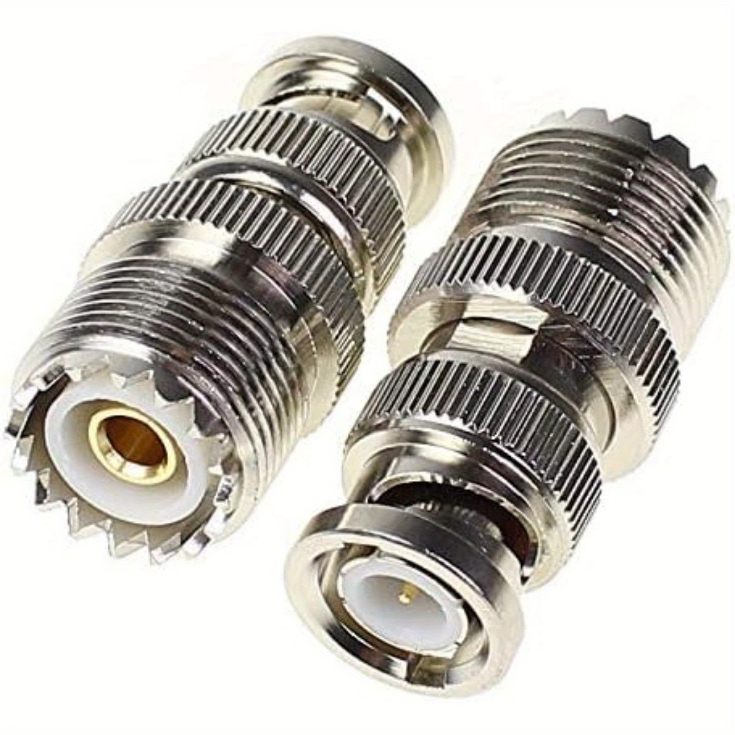 2 Pcs BNC Male to UHF Female PL259 Female to BNC Male SO-239 RF Coaxial Adapter