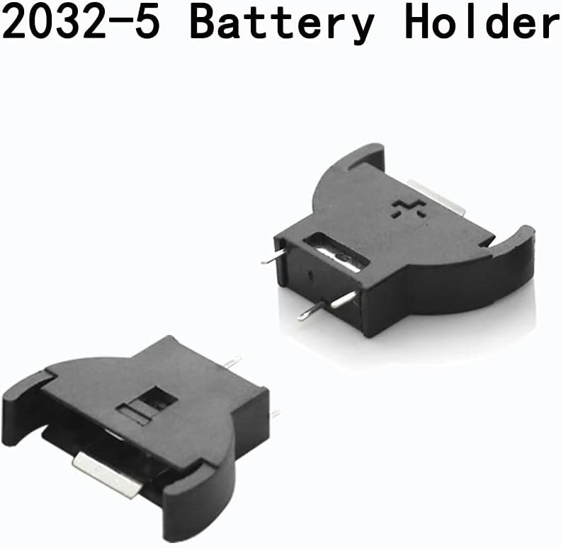 CR2032 Coin Cell Button Battery Holder Socket 3-Pin Solder PCB Mount Case Black
