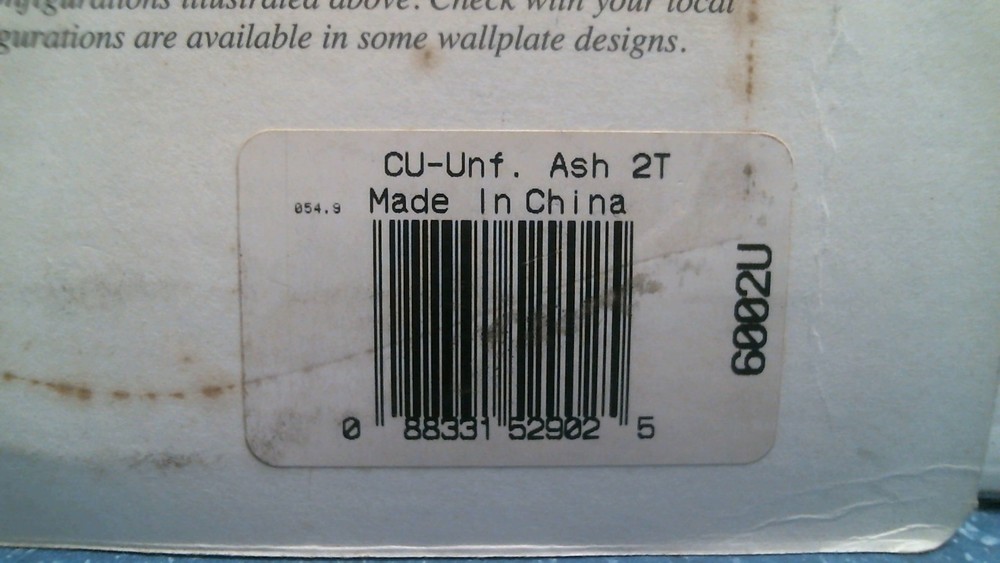 Creative Accents Unfinished Ash 2 Toggle Wallplate (52902) FS