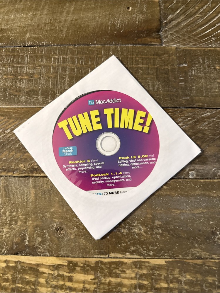 115 Mac Addict Tune Time Software PC Cd Rom